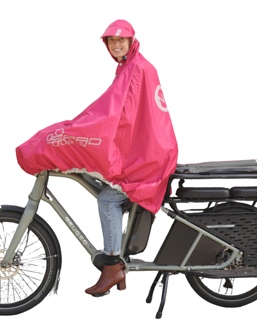 FULAP - Cape de pluie vélo adulte - Viva Magenta motifs spraygreen