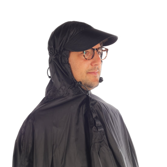 FULAP - Cape de pluie vélo adulte Noire motifs Bleus