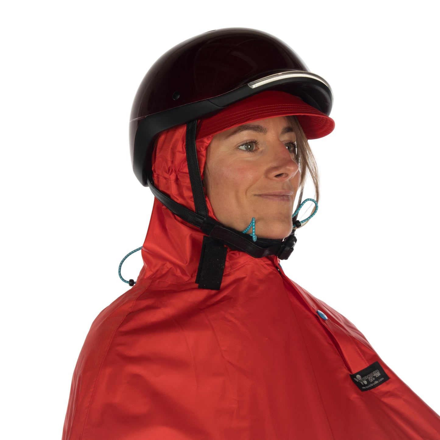 FULAP - Cape de pluie vélo adulte - Rouge motifs Bleus