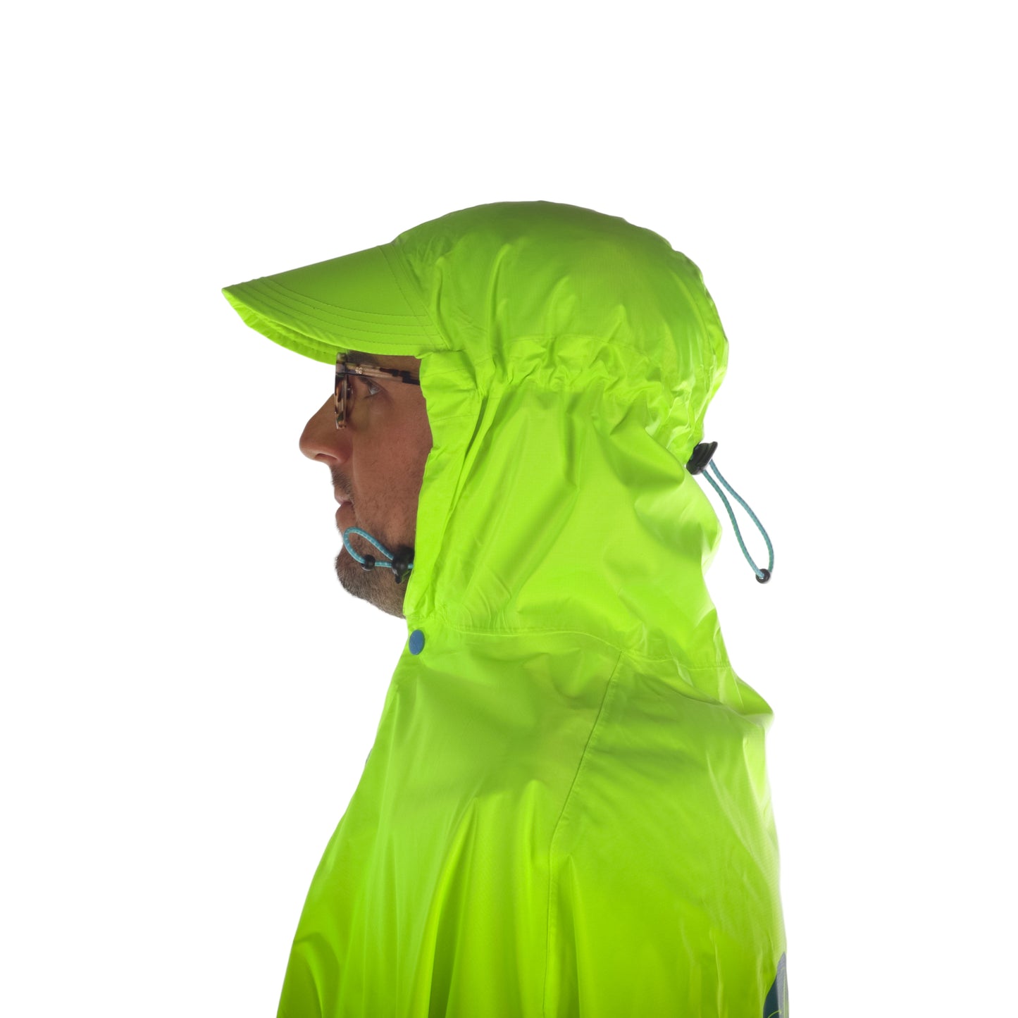 FULAP - Cape de pluie vélo adulte - Jaune Fluo motifs Bleu