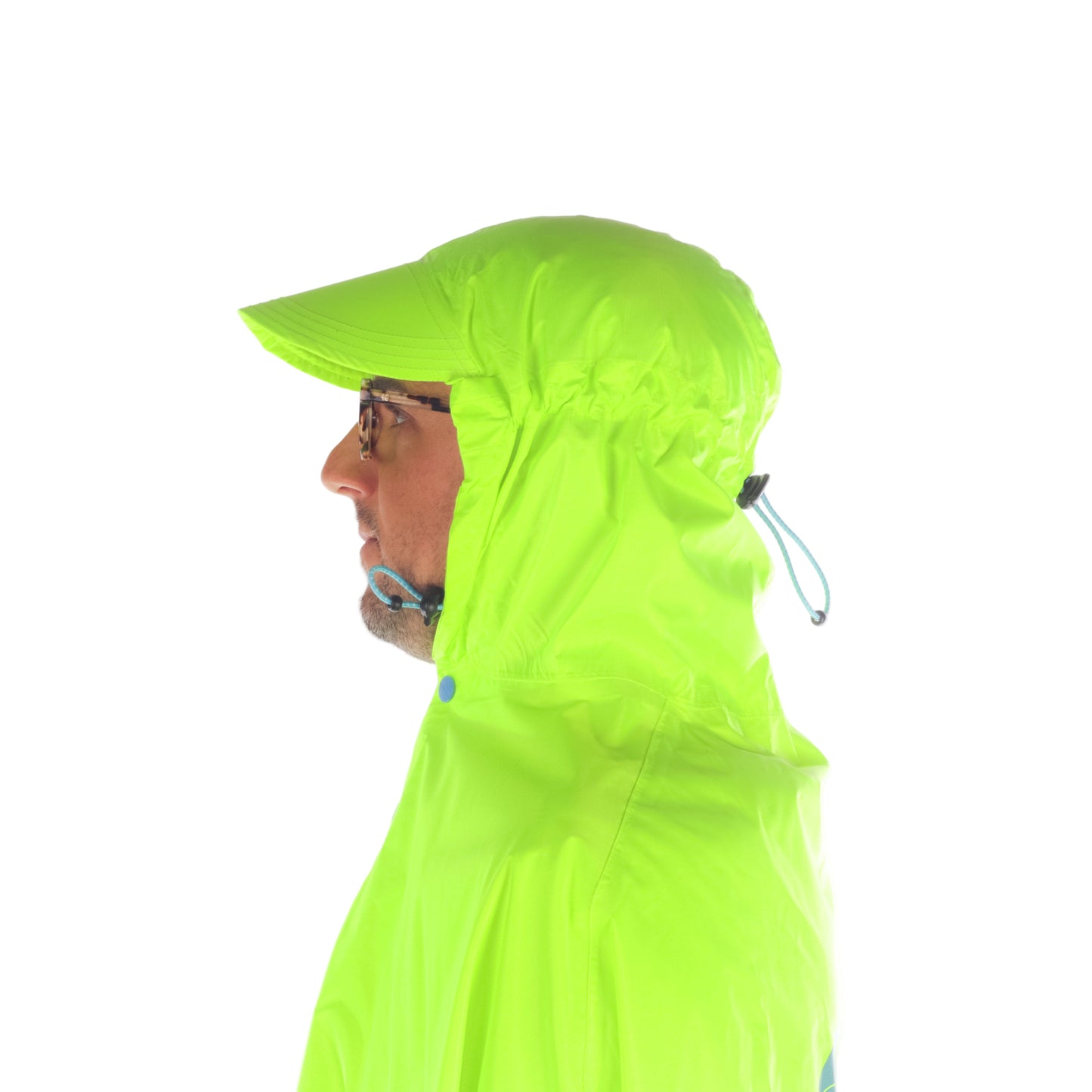 FULAP - Cape de pluie vélo adulte - Jaune Fluo motifs Bleu